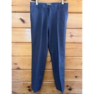 EUC Dockers Signiture Straight Fit Flat Front Gray Pin Stripe Khaki's 34X32